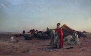Eugene Alexis Girardet Prayer in the Desert painting